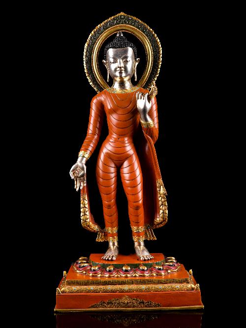 This 19cm tall Dipankara Buddha Buddhist Statue With Thangka Color Finishing (Product Code: HMS36345) weighs 5.88kg and is available at an offer price of US$1800.