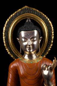 [dipankara Buddha] Buddhist Statue With [thangka Color Finishing]
