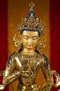 [vajrasattva] Buddhist Handmade Statue, [full Gold Plated],[stone Setting], [face Painted]