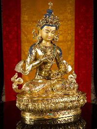 [vajrasattva] Buddhist Handmade Statue, [full Gold Plated],[stone Setting], [face Painted]