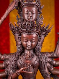 [vajrasattva] Buddhist Handmade Statue, With [chocolate Oxidized]