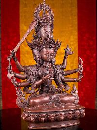 [vajrasattva] Buddhist Handmade Statue, With [chocolate Oxidized]