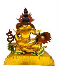[jambhala: Namtose], Buddhist Handmade Large Statue, [full Gold Plated], [face Painted]
