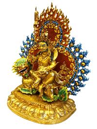 [jambhala: Namtose], Buddhist Handmade Large Statue, [full Gold Plated], [face Painted]