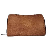 Pure Leather Handmade Purse [brown], [4 Pocket], [2 Zip]