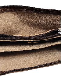Pure Leather Handmade Purse [brown], [4 Pocket], [2 Zip]