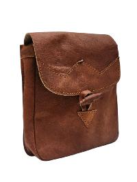 Himalayan Yak Leather Office Shoulder Bag [2 Pockets], With [hook Lock]