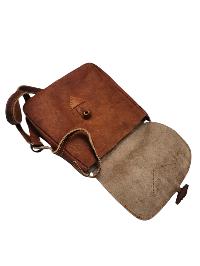 Himalayan Yak Leather Office Shoulder Bag [2 Pockets], With [hook Lock]