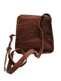 Himalayan Yak Leather Office Shoulder Bag [2 Pockets], With [hook Lock]