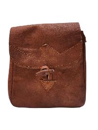 Himalayan Yak Leather Office Shoulder Bag [2 Pockets], With [hook Lock]