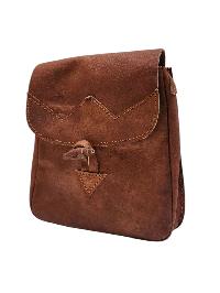 Himalayan Yak Leather Office Shoulder Bag [2 Pockets], With [hook Lock]