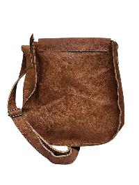 Himalayan Yak Leather Office Shoulder Bag [1 Pockets], [1 Zip], With [leather Stripe Lock]