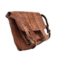 Himalayan Yak Leather Office Shoulder Bag [2 Pockets], [1 Zip], With [leather Stripe Lock]