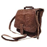Himalayan Yak Leather Office Shoulder Bag [3 Pockets], [1 Zip], With [hook Lock]