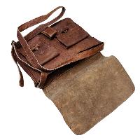 Himalayan Yak Leather Office Shoulder Bag [3 Pockets], [1 Zip], With [hook Lock]