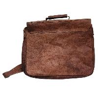 Himalayan Yak Leather Office Shoulder Bag [3 Pockets], [1 Zip], With [hook Lock]