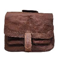 Himalayan Yak Leather Office Shoulder Bag [3 Pockets], [1 Zip], With [hook Lock]