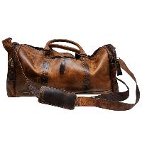 Himalayan Yak Leather [luggege Bag], [2 Zip] And [4 Pocket]