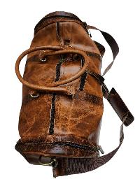 Himalayan Yak Leather [luggege Bag], [2 Zip] And [4 Pocket]