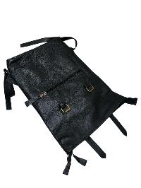 Himalayan Yak Leather [back Pack Bag], [2 Zip] And [2 Pocket] With [leather Stripe Lock]