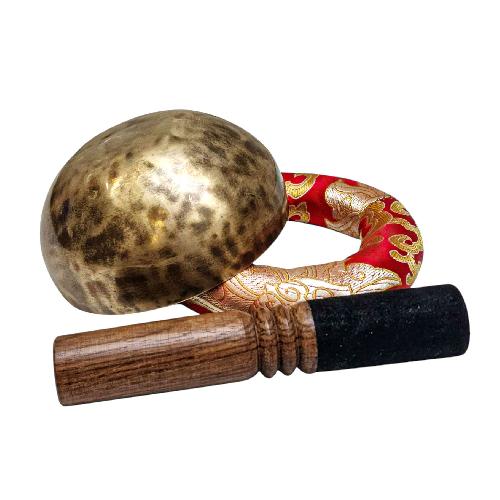 Singing Bowl, Buddhist Hand Beaten, With [] Carved Inside, [select Accessories]