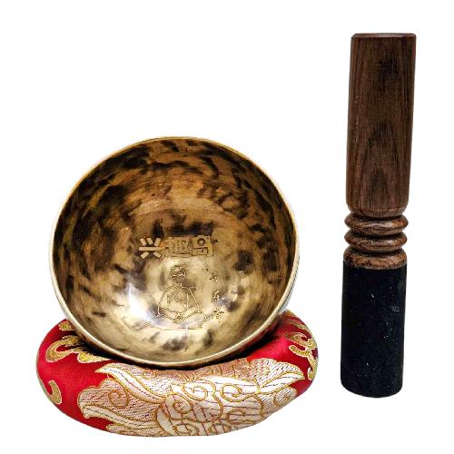 Singing Bowl, Buddhist Hand Beaten, With [] Carved Inside, [select Accessories]