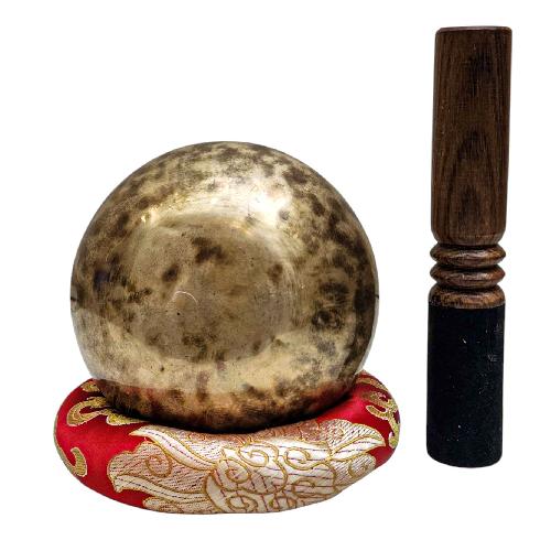 Singing Bowl, Buddhist Hand Beaten, With [] Carved Inside, [select Accessories]