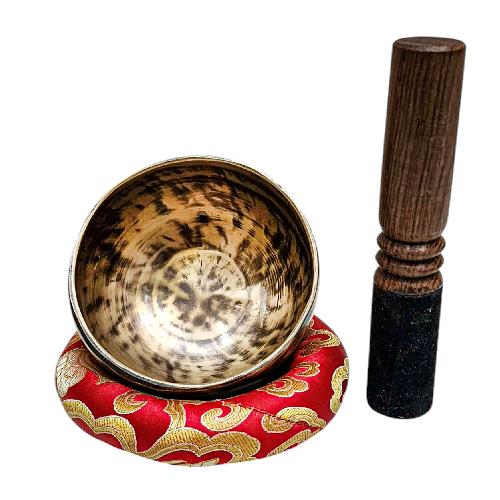 Jambati Singing Bowl, [tiger Antique], Buddhist Hand Beaten, Antique Finishing, [select Accessories], [select Accessories]