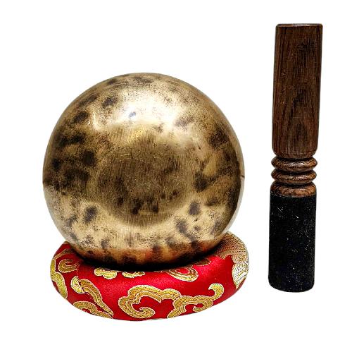 Jambati Singing Bowl, [tiger Antique], Buddhist Hand Beaten, Antique Finishing, [select Accessories], [select Accessories]