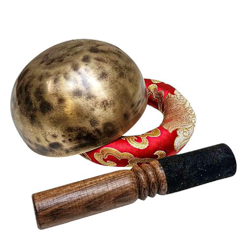 Jambati Singing Bowl, [tiger Antique], Buddhist Hand Beaten, Antique Finishing, [select Accessories], [select Accessories]