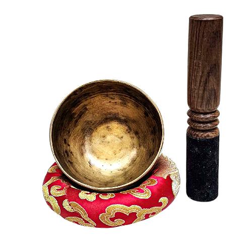[full Moon Bowl], Moon Carved, Buddhist Hand Beaten, Antique Finishing, [select Accessories]