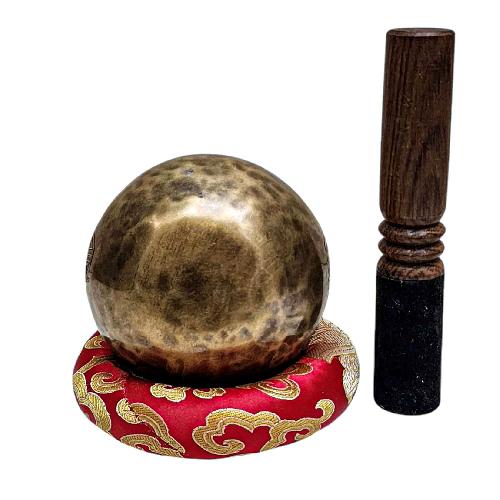 [full Moon Bowl], Moon Carved, Buddhist Hand Beaten, Antique Finishing, [select Accessories]