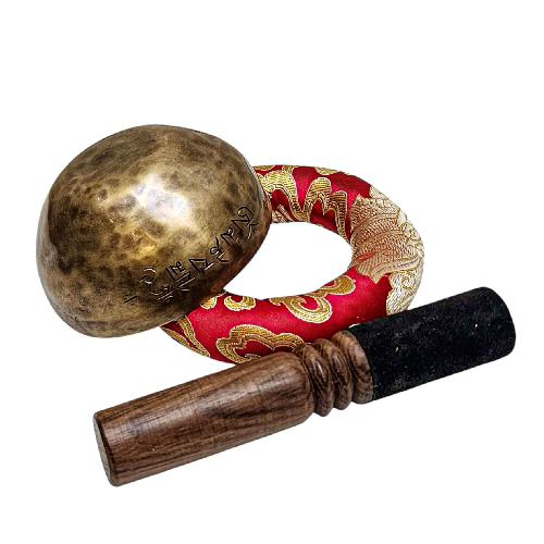 [full Moon Bowl], Moon Carved, Buddhist Hand Beaten, Antique Finishing, [select Accessories]