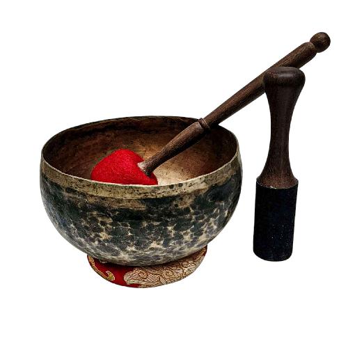 [rare Find], [kopre], Buddhist Hand Beaten Singing Bowl, Antique Finishing, [select Accessories]