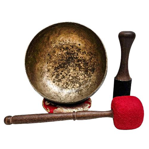 [rare Find], [kopre], Buddhist Hand Beaten Singing Bowl, Antique Finishing, [select Accessories]