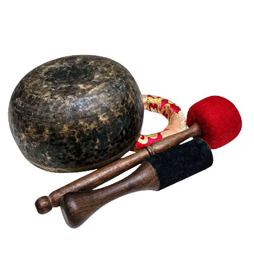 [rare Find], [kopre], Buddhist Hand Beaten Singing Bowl, Antique Finishing, [select Accessories]