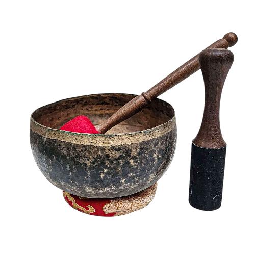 [rare Find], [kopre], Buddhist Hand Beaten Singing Bowl, Antique Finishing, [select Accessories]
