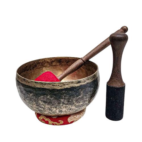 [rare Find], [kopre], Buddhist Hand Beaten Singing Bowl, Antique Finishing, [select Accessories]
