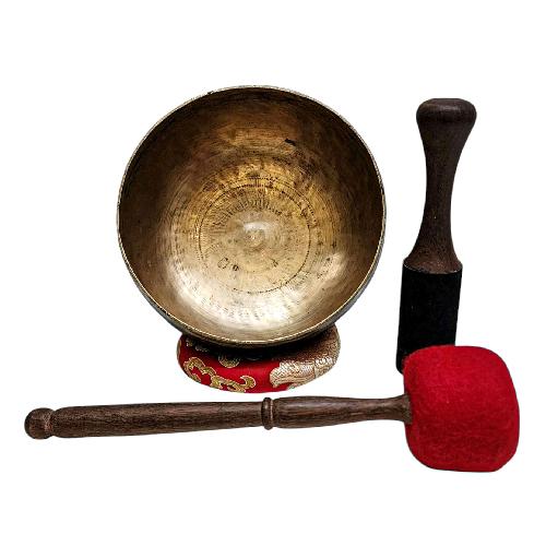 [rare Find], [kopre], Buddhist Hand Beaten Singing Bowl, Antique Finishing, [select Accessories]