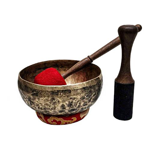 [rare Find], [kopre], Buddhist Hand Beaten Singing Bowl, Antique Finishing, [select Accessories]