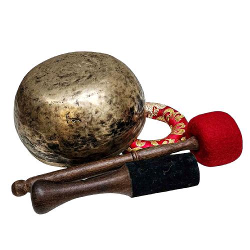 [rare Find], [kopre], Buddhist Hand Beaten Singing Bowl, Antique Finishing, [select Accessories]