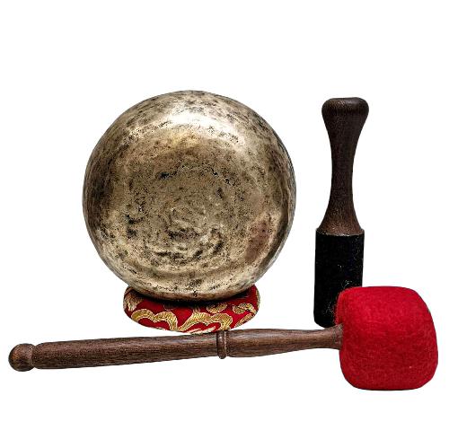 [rare Find], [kopre], Buddhist Hand Beaten Singing Bowl, Antique Finishing, [select Accessories]