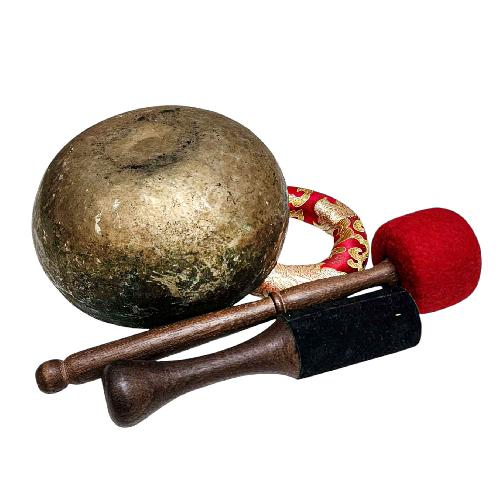 [rare Find], [kopre], Buddhist Hand Beaten Singing Bowl, Antique Finishing, [select Accessories]