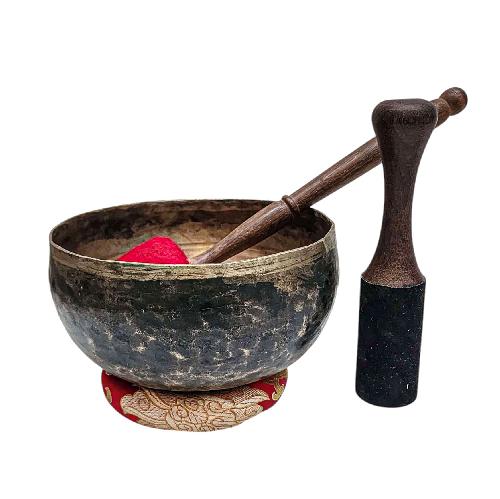 [rare Find], [kopre], Buddhist Hand Beaten Singing Bowl, Antique Finishing, [select Accessories]