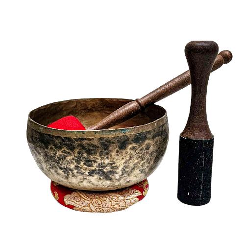[rare Find], [kopre], Buddhist Hand Beaten Singing Bowl, Antique Finishing, [select Accessories]