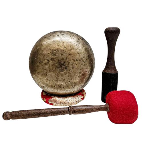 [rare Find], [kopre], Buddhist Hand Beaten Singing Bowl, Antique Finishing, [select Accessories]