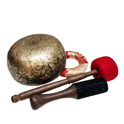 [rare Find], [kopre], Buddhist Hand Beaten Singing Bowl, Antique Finishing, [select Accessories]