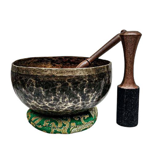 [rare Find], [kopre], Buddhist Hand Beaten Singing Bowl, Antique Finishing, [select Accessories]