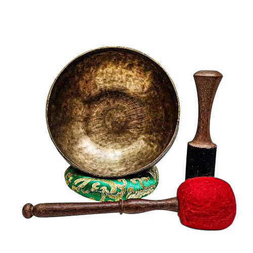 [rare Find], [kopre], Buddhist Hand Beaten Singing Bowl, Antique Finishing, [select Accessories]