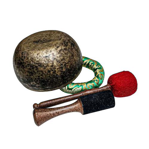 [rare Find], [kopre], Buddhist Hand Beaten Singing Bowl, Antique Finishing, [select Accessories]